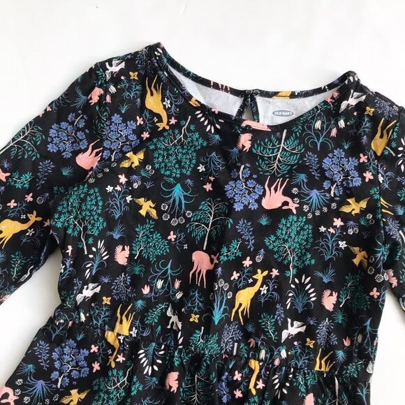 Old Navy forest animal print  dress EUC S(6/7Y) - Picture 2 of 5